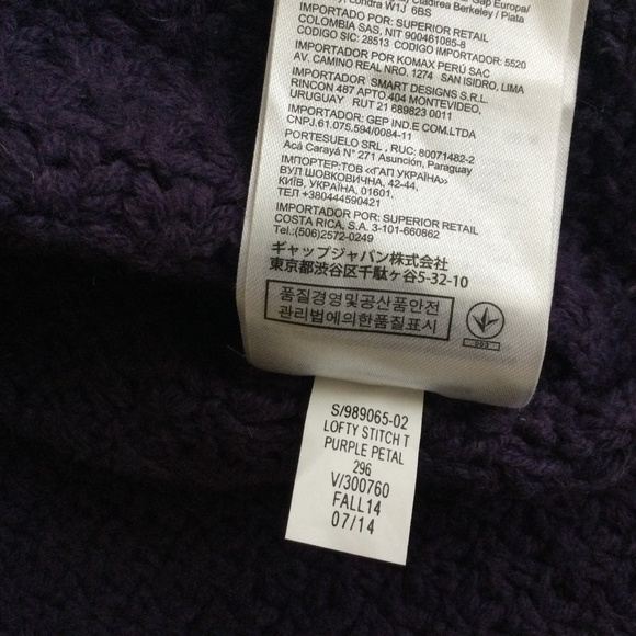 Gap Mockneck Chunky Long Tunic Sweater Purple/Blue - Sz Medium - Picture 16 of 16